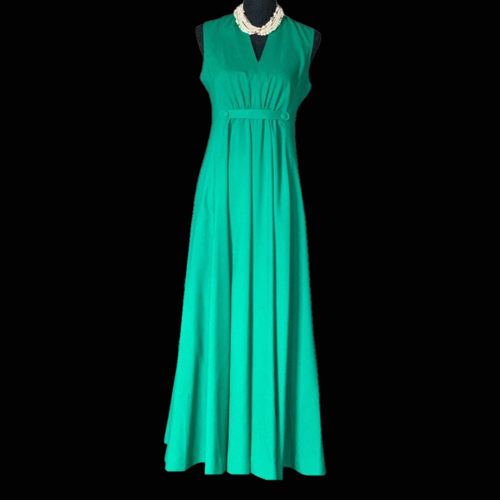 Vintage‎ Handmade Green Maxi Dress